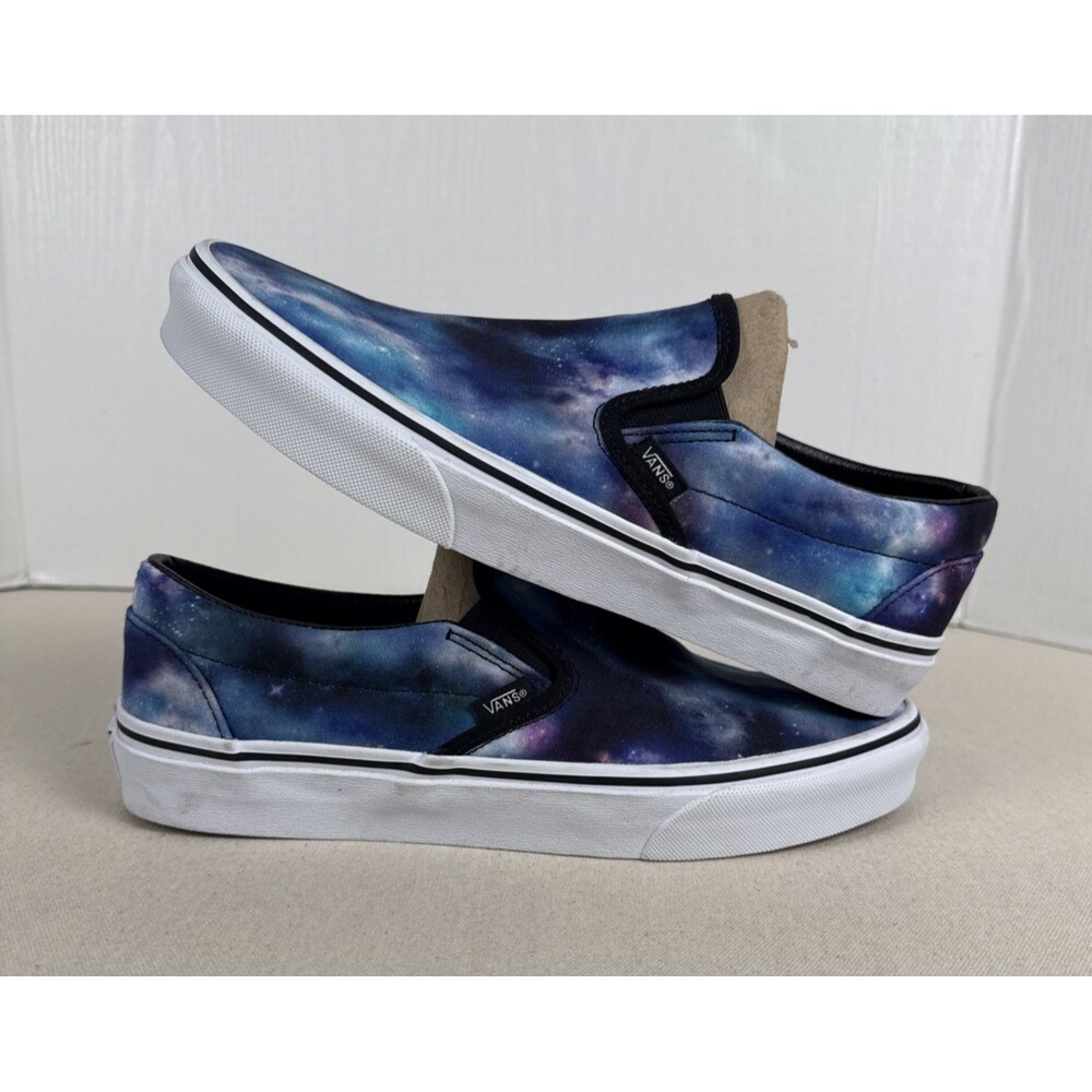 Vans Classic Slip On Galaxy Nebula Cosmic Shoes Men 9.5 Women 11 Blue Purple - Picture 5 of 12